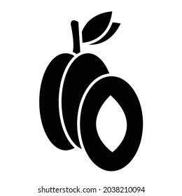 Vector Plum Glyph Icon Design

