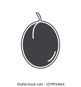 Vector Plum icon. Element of Fruits and vegatables for mobile concept and web apps icon. Glyph, flat icon for website design and development, app development