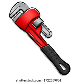 Vector plumber wrench isolated design