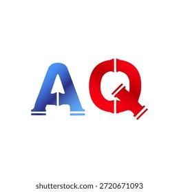 Plomería de Vector y diseño de logotipo de construcción. Letras y tipografía del alfabeto del estilo de la pipa de Industrial con colores degradados rojo y azul. Símbolo de servicio de agua y gasoductos.