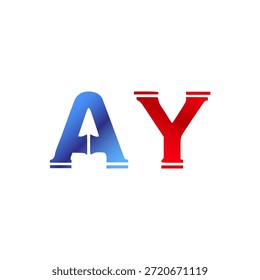 Plomería de Vector y diseño de logotipo de construcción. Letras y tipografía del alfabeto del estilo de la pipa de Industrial con colores degradados rojo y azul. Símbolo de servicio de agua y gasoductos.