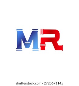 Plomería de Vector y diseño de logotipo de construcción. Letras y tipografía del alfabeto del estilo de la pipa de Industrial con colores degradados rojo y azul. Símbolo de servicio de agua y gasoductos.