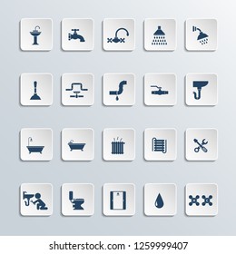 Vector plumbing icons set 