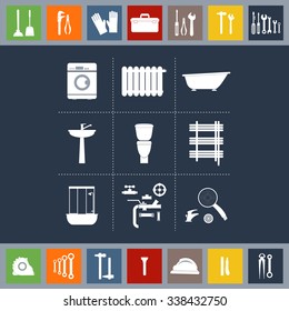 Vector plumbing icons set.