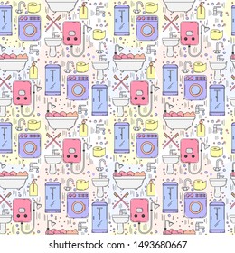 Vector plumbing seamless pattern for design and web.