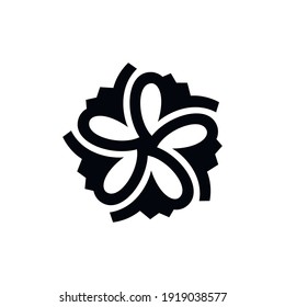 Vector of Plumeria flower icon, logo template