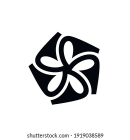 Vector of Plumeria flower icon, logo template
