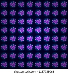 Vector plumeria flowers seamless pattern. Seamless Floral Pattern in black, violet and blue colors.