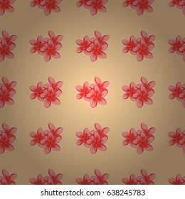 Vector plumeria flowers seamless pattern. Seamless Floral Pattern on a beige background.