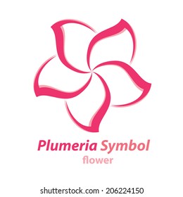 Vector of Plumeria (frangipani) flower symbol icon, Logo template design