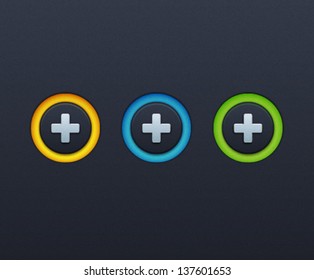 Vector Plus Icon Button Set