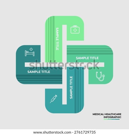 Vector plus infographic, medical diagram, healthcare graph, hospital presentation, emergency chart. Medicine doctor logo. Concept with 4 options, parts, steps, processes. editable vector