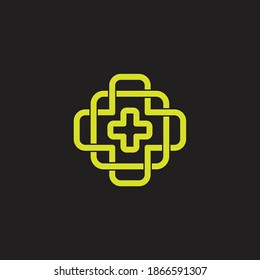 vector plus lineas relacionadas con la medicina logotipo de decoración de arte