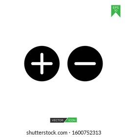 Vector plus and minus icon with modern flat design style for your web site or mobile app