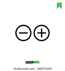 Vector plus and minus icon with modern flat design style for your web site or mobile app