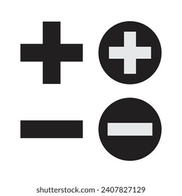 Diseño de vectores más y menos iconos