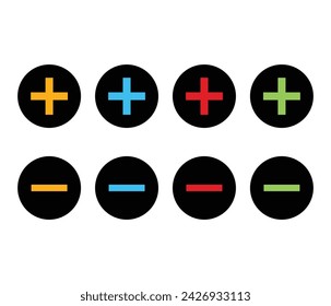 Vector más y menos iconos de diseño
