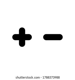 Vector Plus and Minus Zoom Icon. Black and White Flat Vectors. Add and Subtract Buttons. Perfect For Web Design, App Development and Business Planning. Positive and Negative Symbols.