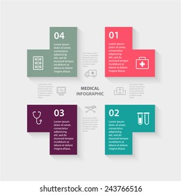 Vector plus sign infographic. Template for diagram, graph, presentation and chart. Medical healthcare concept with options, parts, steps or processes. Abstract background.