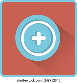 Vector plus web flat icon