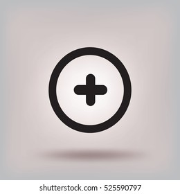 Vector plus web flat icon.