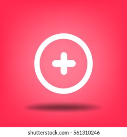 Vector plus web flat icon.