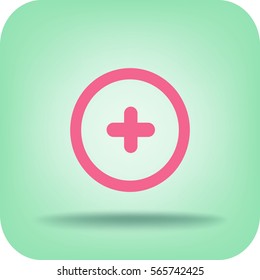 Vector plus web flat icon.