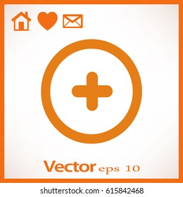 Vector plus web flat icon.