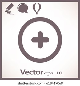 Vector plus web flat icon.