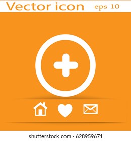Vector plus web flat icon.