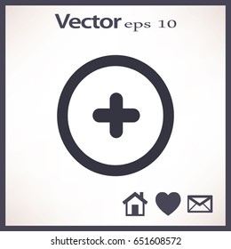 Vector plus web flat icon.