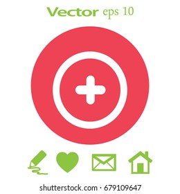 Vector plus web flat icon.