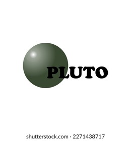 Vector PLUTO text and simple circle shape, for free design.