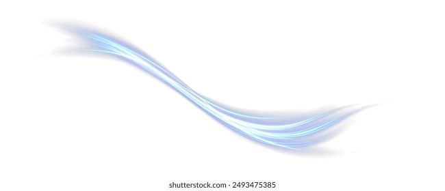  Vector de fondo png con líneas azules brillantes. Líneas azules brillantes de velocidad. Efecto de resplandor ligero. Onda de sendero ligero, línea de sendero de fuego y remolino de curva de resplandor.
