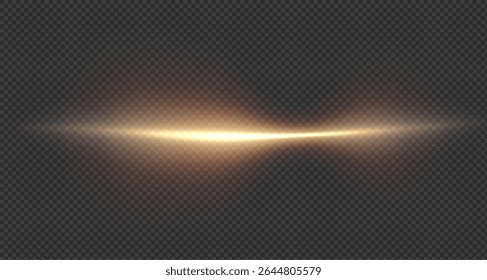 Vector png background with golden glowing lines. Golden glowing speed lines. Glow effect. Wave of light trace, fire trace line and swirl of glowing curve.For advertising,banners