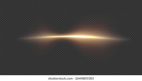 Vector png background with golden glowing lines. Golden glowing speed lines. Glow effect. Wave of light trace, fire trace line and swirl of glowing curve.For advertising,banners