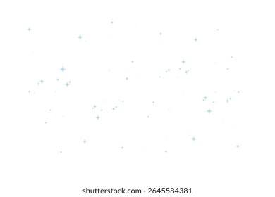 Vector PNG Galaxy Background .Colorful Nebula, Blue Stars and Stardust in Horizontal Space Scene for Universe and Starry Night Projects