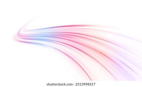 Vector PNG glitter light fire flare trace. Racing cars dynamic flash effects city road with long exposure night ligh. Laser beams luminous abstract sparkling isolated on a transparent background.	