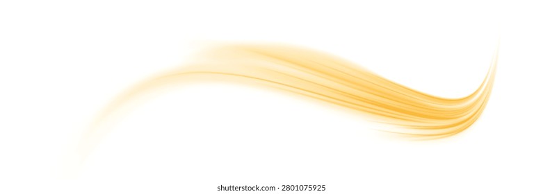  Vector PNG white abstract background with yellow gold glow, blurred light lines, waves. Bright sparkling speed line for futuristic design and banner. Energy flow tunnel