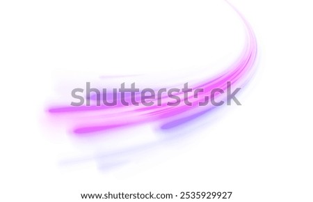 Vector PNG white abstract background with ultraviolet neon glow, blurred light lines, waves. Illustration of accelerating fast database data transfer.	