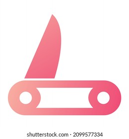  Vector Pocket Knife Glyph Gradient Icon Design
