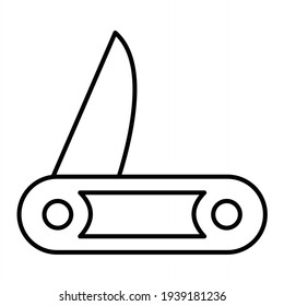 Vector Pocket Knife Outline Icon Design

