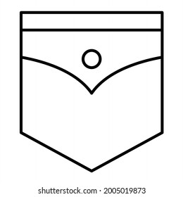 Diseño del icono de contorno de bolsillo del vector
