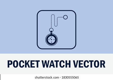 Vector de reloj de bolsillo aislado sobre fondo de color pastel. Para el diseñador.