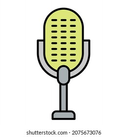 Diseño del icono de contorno relleno de podcast vector
