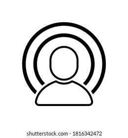 Vector podcast icon isolated on white background.