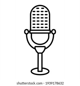 Vector Podcast Outline Icon Design
