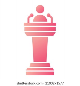 Vector Podium Glyph Gradient Icon Design
