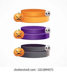 vector podium with halloween scare