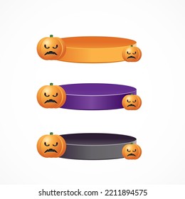 podio vectorial con miedo de halloween